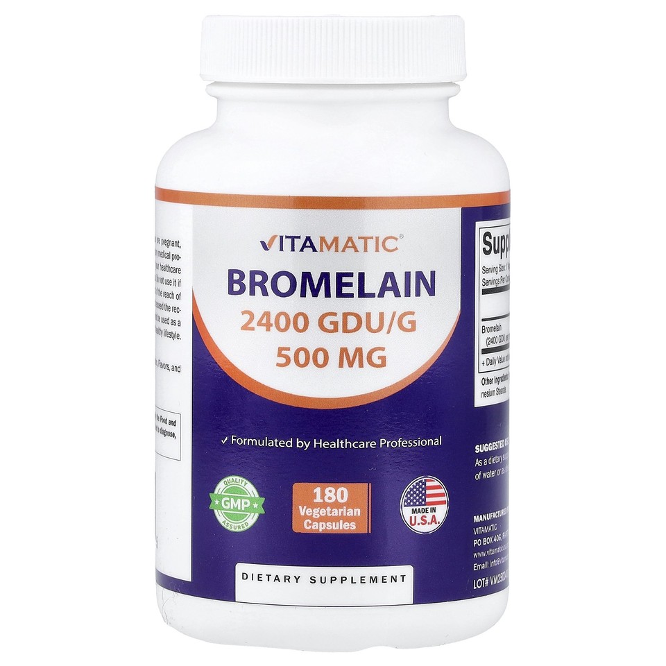 Bromelain, 500 mg , 180 Vegetarian Capsules