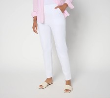 Denim  Co. Regular Color Flat Front Denim Side Pocket Pant White M New