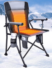 Heated Camping Chair for Adults, Back  Seat, 3 Heat Levels, Fully Padded