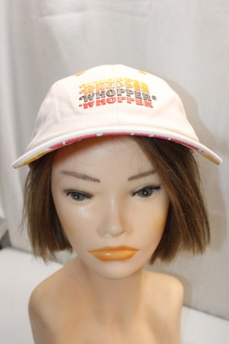 Vtg. Burger King Whopper promotional baseball cap beige WHOPPER multi-colored OS