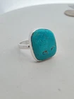 Ramone Platero Navajo Vintage Sterling Silver Old Turquoise Ring Size 11.5