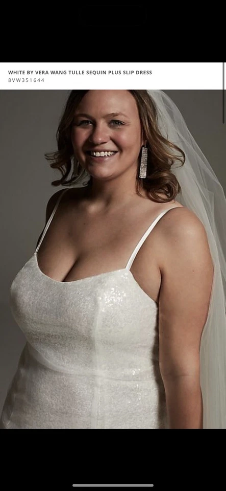 Vera Wang - NEW WITH TAGS- Wedding dress Tulle  Sequin Plus Slip - SiZE 22 - Image 4 of 4