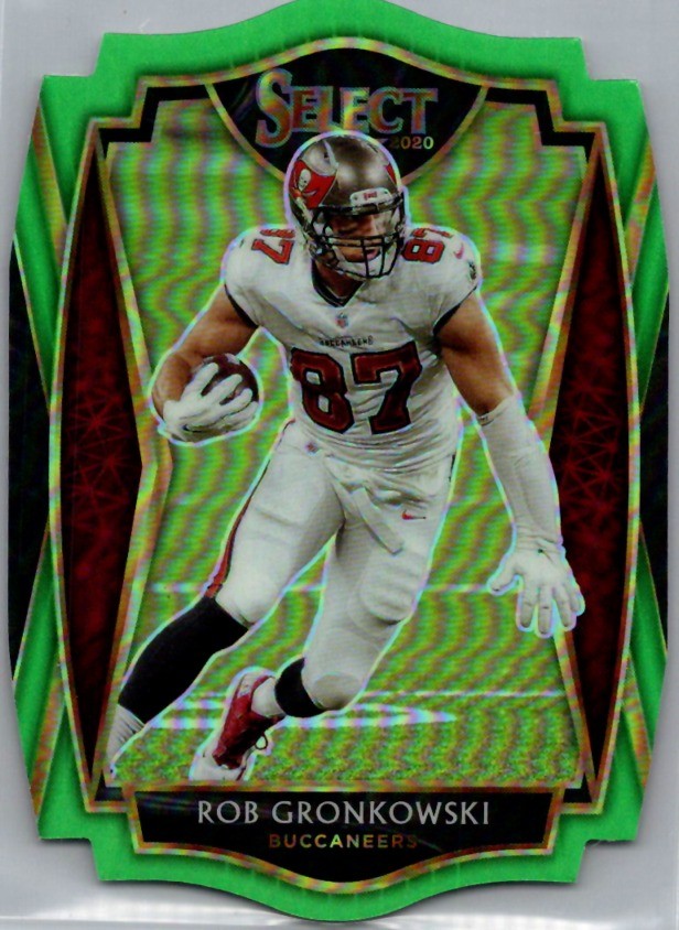 2020 Panini Select #141 Rob Gronkowski Neon Green Prizm Die Cut
