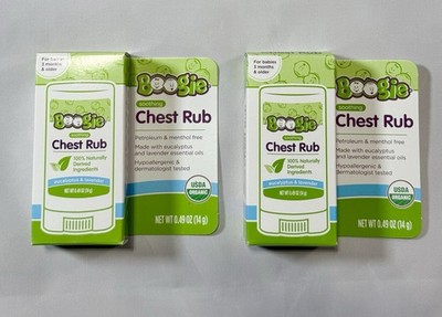 Boogie Soothing Chest Rub Stick Eucalyptus & Lavender For Babies 3M+ Organic