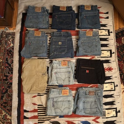 Vintage Levi s Wrangler Nautica Lee Lot 11 Jeans Workwear Denim Pants Mens Sz 40
