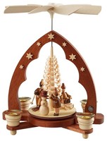 Pyramide Winterkinder Spanbaum Spitzbogen 1-StöCkig Kleinkunst MüLler Erzgebirge