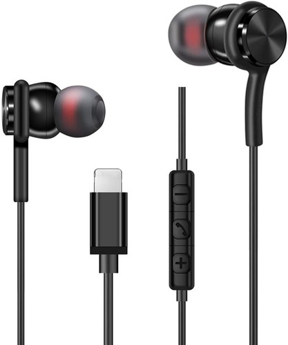 Wired Earphones in Ear Headphones Earbuds for iPhone 13 12/12 1 pack-black - Picture 1 of 7
