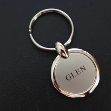 Glen Personalized Keychain Heavy Metal Round Classy Name Gift