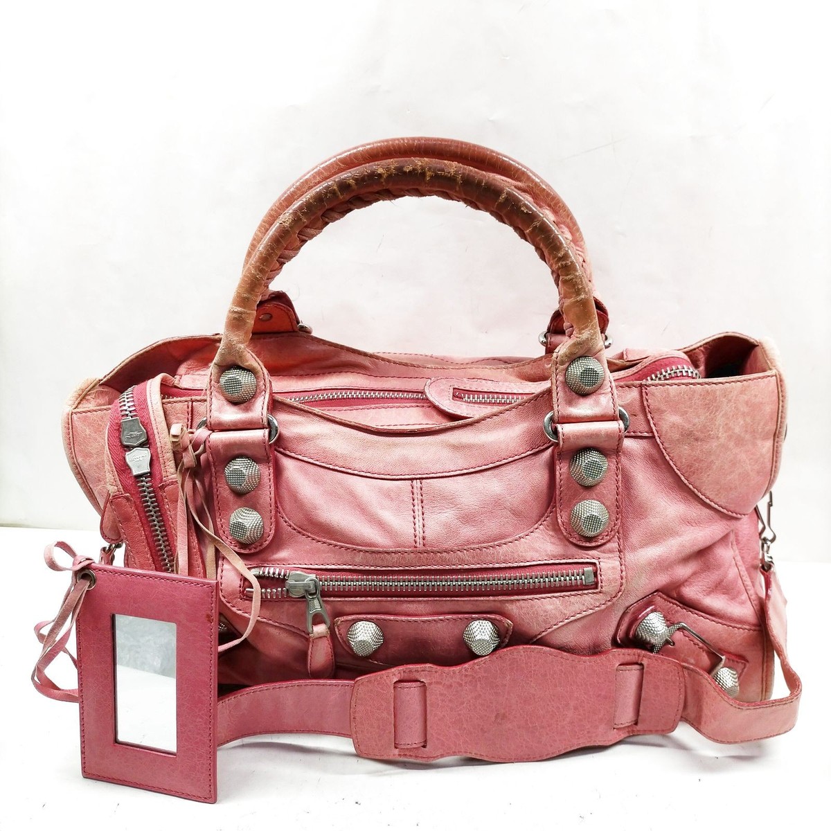 NO TARIFF Balenciaga Hand Bag Pink Leather 1067582 | eBay