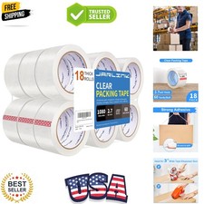 Clear Packing Tape 18 Rolls, Heavy Duty Packaging Tape for Shipping Packaging...