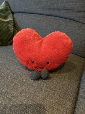 Jellycat Stoff- & Plüschtier Herz rot/grau klein (15-35 cm) mit Beinen
