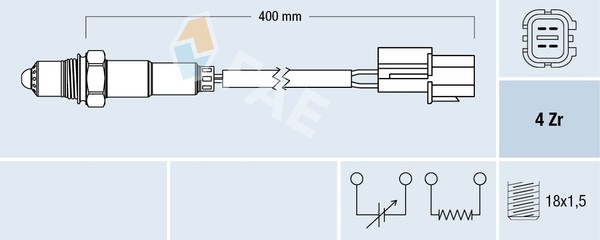 FAE Lambdasonde Regelsonde Passend FüR Hyundai Coupe 2.7 V6 Santa Fé I 77682-image