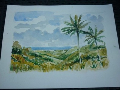 Originale Aquarelle Auf Canson Papier - Karibik