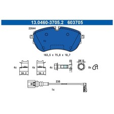 Satz Bremsbeläge Bremsklötze vorne für VW T7 STM | 24636728