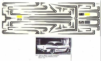 Fred Cady Decal #511 To Do The 1950`S Black Custom Scallops