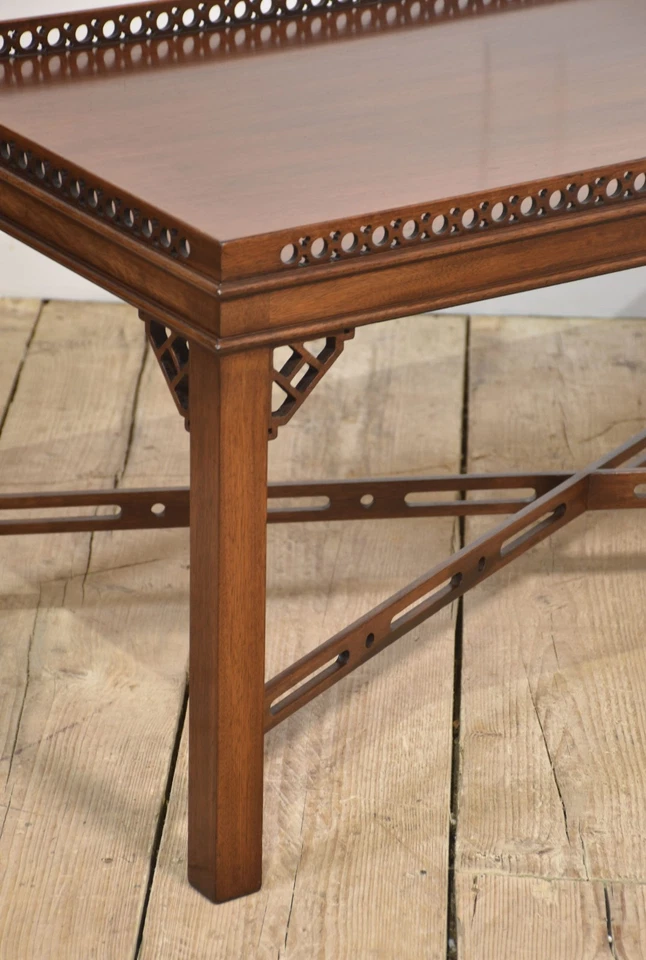 Mahogany Coffee Table | Rectangular Top with Pierced Border - Image 4 of 4
