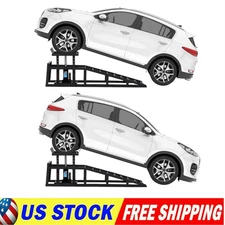 2 Pack Heavy Duty Auto Car Truck Service Ramps Lifts Hydraulic Lift 5 ton jack