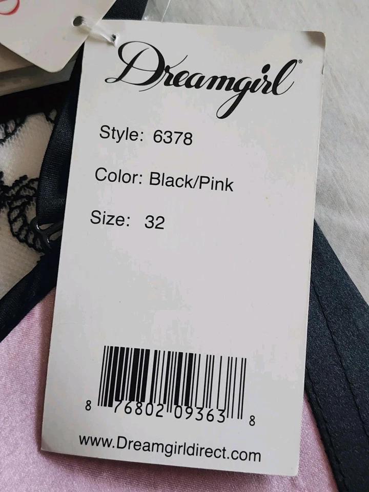 Двусторонний корсет белье с чулками Dreamgirl розовый черный размер 32 - Изображение 4 из 4