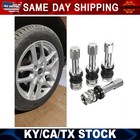 4Pcs TR48 Bolt On Tire Valve Stem Chrome Metal High Pressure Flush W/ Stem 4Pcs