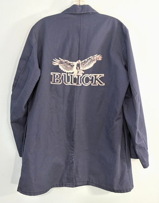 Vintage Buick Skyhawk Factory Work Jacket Coat Blue Shop ''Frank'' 38 Reg USA Made