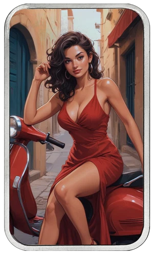 Bullion Baddies Series 5 Passport Sexy Bella Amore 1 oz Silver Bar w/ COA