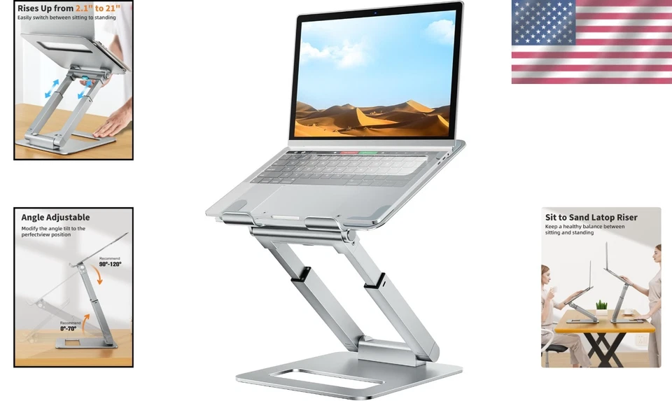 Ultra Space-Saving Adjustable Laptop Stand: Ergonomic Design for 10-17'' Laptops - Image 2 of 4