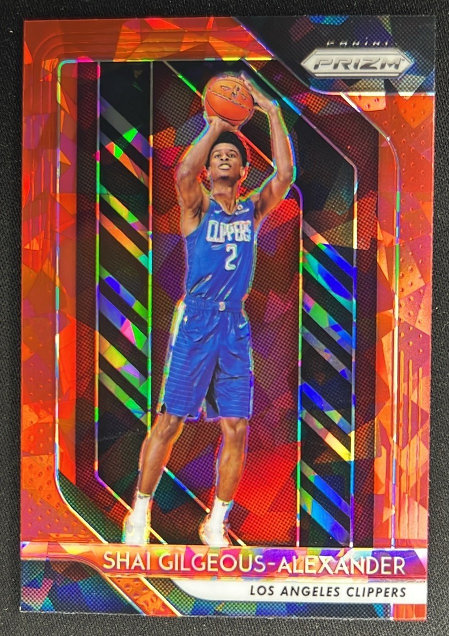 Shai Gilgeous-Alexander 2018-2019 Prizm Red Cracked Ice RC Clippers #184 OKC