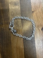 7.75 Sterling Silver Cable Chain Bracelet Basketball Charm 19.53 Grams