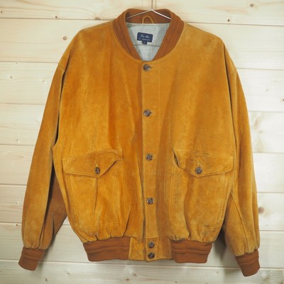 GANT The Ike Herren groß hellbraun Wildleder Leder Bomber Flug gefüttert UVP £700