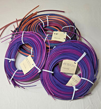 Basket Weaving Dyed Flat  Round Reed 1 lb. Lot / Purple, Orange /Wreath Making