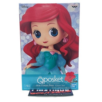  Q Posket Ariel Princess Dress Type A GLITTER LINE DISNEY QPOSKET LITTLE MERM...