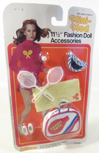 VTG Shillman Mini-Mod Doll Tennis Accessories Barbie Clone Clothes Pack - NEW