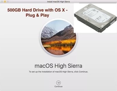 APPLE OS X HIGH SIERRA 10.13 MAC PRO 500GB SATA 3.5 FESTPLATTE PLUG & PLAY