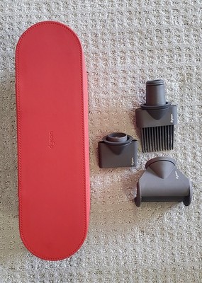Dyson Supersonic Hair Dryer  Attachments And Red Travel Case