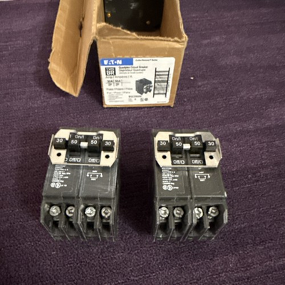 #ad New Eaton BQC230250 50 Amp 240V 2 Pole Circuit Breaker Lot Of Two $60.00
