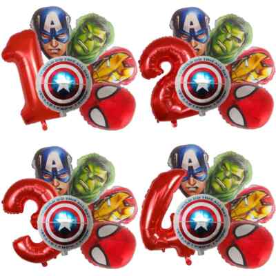 6 Teile /Einzeln Avengers Marvel Superheld Folien Helium Ballon Geburtstag Party