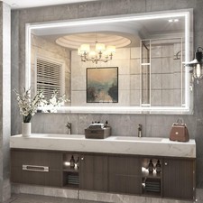 Jumbo LED Bathroom Mirror for Wall Hnaging Smart Dimmable Antifog Makeup Mirror