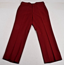 Vintage Wool Pants Hickey Freeman Size W32 L28 60s Merlot Straight Leg Made USA