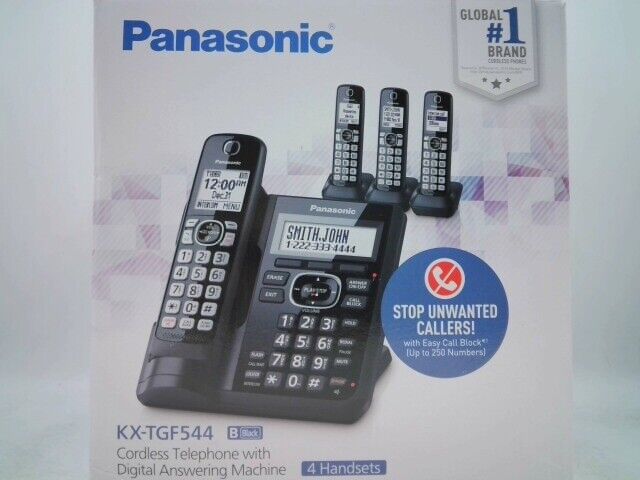 Panasonic KX-TGF544 Cordless Telephone Digital Answering Machine 4 Handsets New