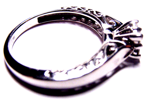 Natural Diamond Engagement Ring 10K solid White Gold Beautiful Decor .25 ctw. - Picture 6 of 7