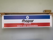 Mopar Banner Garage Workshop Wall Display Dodge Chrysler Car Parts Advertising