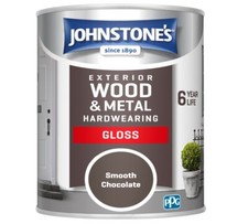 Johnstone's Wood & Metal Exterior Hardwearing Gloss Paint 750ml Smooth Chocolate