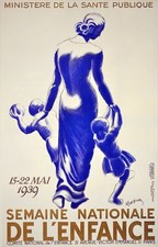 Semaine nationale de L'Enfance Decorative Poster. Home Graphic Art Design. 4098