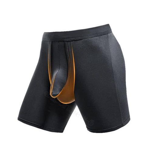 1-3PCS Mens Underwear Dual Pouch Trunks Separation Pouch Bulge Boxer Briefs - Picture 33 of 34