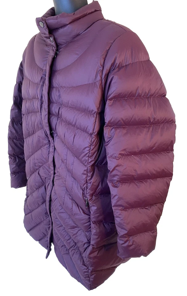 Lands End Down Puffer Jacket Womens 2X (20W-22W) Wine Ultralight Quilted - Image 3 of 4