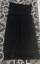 NWT J CREW S 6 $295 Black Strapless Lace Dress LBD Cocktail Party Midi