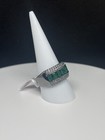 Bomb Party May 2025 “Shimmering Waves” -Size 10 Ring- Emerald on Hematite — photo 4