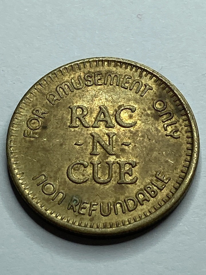 RARE RAC N CUE ARCADE POOL BILLIARDS TOKEN BLOOMINGTON INDIANA DEFUNCT