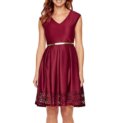 Tiana B. Wine Cap-Sleeve Fit-and-Flare Dress Size 8P New Msrp $86.00 | eBay Tiana B. Wine Cap-Sleeve Fit-and-Flare Dress Size 8P New Msrp $86.00 | eBay
