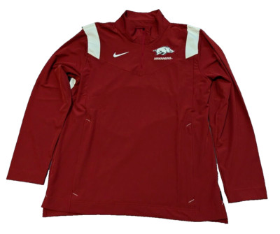 Nike Arkansas Razorbacks 1/4 Zip Sideline Jacket Mens L DN6165-613